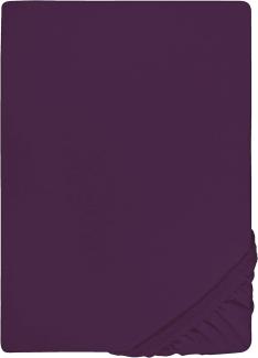 biberna Feinjersey-Spannbetttuch 0077144, dunkel violett, 1x 180x200 cm - 200x200 cm