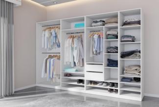 Marmex Möbel Schrank-Set TRES SET B/B offener Garderobenschrank begehbarer Kleiderschrank, (5-St), viel Stauraum, Ankleidezimmer, Schubladen