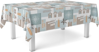 Martina Home Wachstuch-Tischdecke, Seestern, Türkis, rund