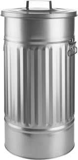 BUTLERS Mülleimer ZINC Mülltonne 'Oskar' 40l, mit Tragegriffen und abnehmbarem Deckel - Metalltonne aus Zink, Füllmenge: 46 Liter - Abfalleimer, Wäschetonne, Futtertonne, Papierkorb, Abfalltonne, Tonne