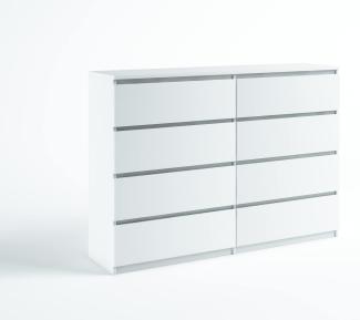 pressiode Kommode Kommode mit 8 Schubladen 140cm Klamotenschrank Sideboard