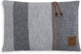 Knit Factory Roxx Kissen 60x40 cm Gestreift Anthrazit Grau