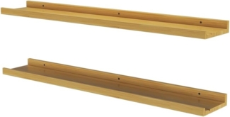 Vicco Bücherregal Linus, Naturholz, 90 x 4 cm 2er Set