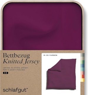 Schlafgut Knitted Jersey Bettwäsche | Bettbezug einzeln 240x220 cm | purple-deep