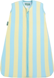molis&co - Baby Schlafsack 0.5 TOG - Sommerschlafsack für Jungen - Neugeborene Babyschlafsack ohne Ärmel - 100% Baumwolle (Oeko-TEX 100), Premium Qualität - Blue Sunshine (70 cm)