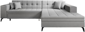 Designer Sofa Frida mit Schlaffunktion Stoff Grau Rechts