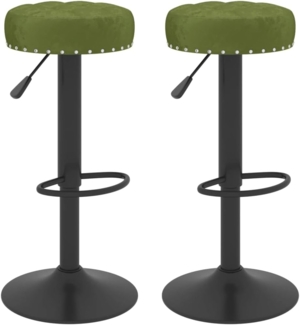 vidaXL Barhocker 2 Stk. Hellgrün Samt 332997