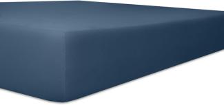 Kneer 6001032 Single Jersey Spannbetttuch Qualität 60, Größe 90/190 bis 100/200 cm, Marine