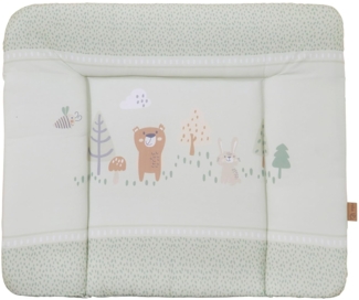 roba Wickelauflage Woodland Buddies - 85x75 cm - Wickelunterlage für Babys PU-beschichtet - Abwischbar & pflegeleicht - Pastell Grün mit Tier Motiv