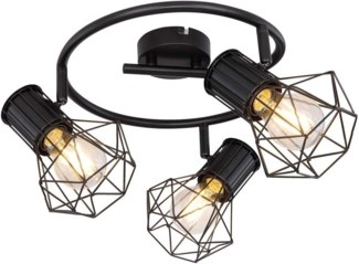 Deckenleuchte, Käfig-Design, Spots verstellbar, D 28,5 cm