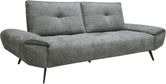 Vente-unique - Sofa 3-Sitzer mit verstellbarer Rückenlehne - Strukturstoff - Grau - KELOPA