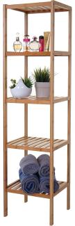 Badregal HWC-B18, Badezimmer Badschrank Standregal, Bambus ~ 140x34x33cm