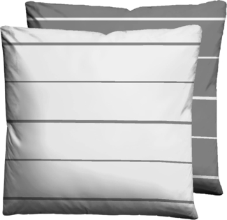 biberna 0636044 Mako-Satin Bettwäsche STREIFEN - MIX & MATCH, sturmgrau, 1x 40x40 cm