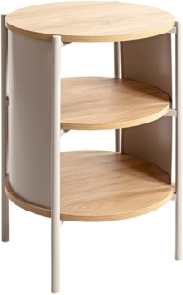 HAKU Möbel Beistelltisch Eiche Natur, Kaschmirgrau, Metall, Spanplatte - Maße: H 60 x Ø 44 cm, Style: Modern
