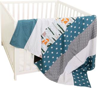 Ullenboom Babydecke & Kuscheldecke 100X140 cm Waldtiere Petrol