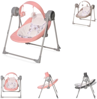 Lorelli Babywippe Twinkle klappbar Musik Schwingfunktion, Timer Fernbedienung rosa