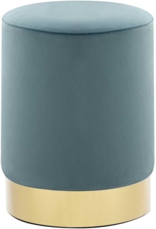 vidaXL Hocker Hellblau und Golden Samt 249840
