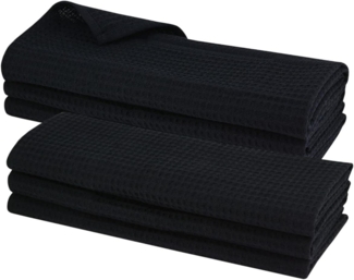 Engelland Geschirrtuch Poliertuch, (Vorteils-Set, 6-tlg, Waffel-Pique), 100 % Baumwolle, integrierte Aufhängeschlaufe, 70x50 cm