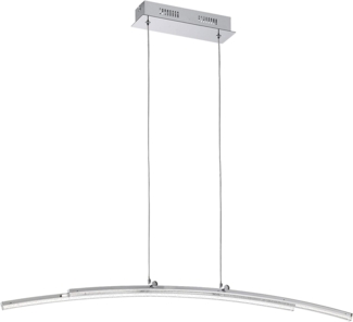 Eglo 96096 Hängeleuchte Pertini in chrom und transparent 2X10,8W L:96 H:150cm