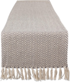 DII Woven Basic Tabletop Collection Tischläufer, Chevron-Design, Baumwolle, grau, 15x108