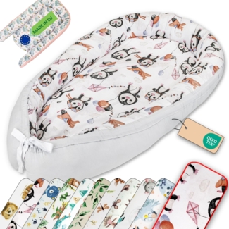 LULANDO Babynest, multifunktionales Kuschelnest für Babys und Säuglinge, Standard 100 von Oeko-Tex, Nestchen, Reisebett, 100% Baumwolle, antiallergisch, hergestellt in der EU