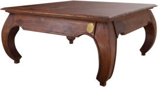 Massivmoebel24 Couchtisch Couchtisch Akazie 90 x 90 x 40 nougat lackiert OPIUM #614