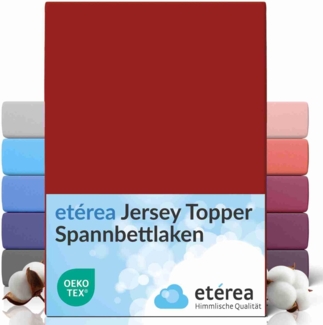 etérea Jersey Topper Spannbettlaken Spannbetttuch Kirsche 140x200 - 160x200 cm