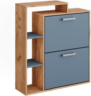 Vicco Schuhkipper Goldkraft Eiche/Blau 80x90 cm, Orlando