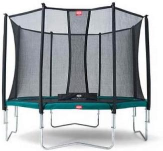 BERG Trampolin oval 520x345 cm grün mit Sicherheitsnetz Comfort Grand Favorit Regular