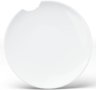 Speiseteller mit Biss Porzellan weiß 2er Set