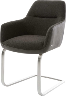 Freischwinger Pejo-Flex Materialmix Schwarz Freischwinger flach Edelstahl Taschenfederkern