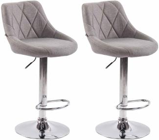 2er Set Barhocker Lazio Stoff, grau