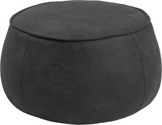 Hocker MIE Sitzkissen Pouf rund mit Samtstoff anthrazit