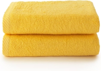 Top Towel - Plus - Große Badetücher - Badezimmerhandtücher - 2 Hand- oder Waschbeckenhandtücher - 50x100 cm - 100 % Baumwolle - Zitrone