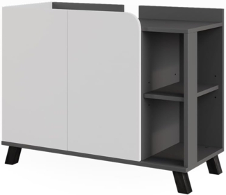 Vicco Waschbeckenunterschrank Karen, Anthrazit/Weiß, 80 x 65 cm mit 2 Türen