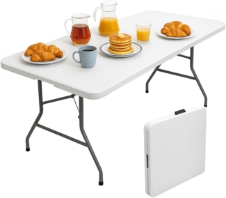 Brigros - Klapptisch für den Garten, perfekt als Campingtisch, Buffettisch, Küchentisch | Klapptische mit Koffer und platzsparendem Griff (180 x 70 x 74)