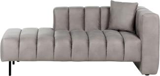 Chaiselongue Samtstoff taupe rechtsseitig LANNILS