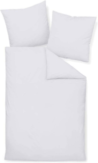 Traumschlaf Uni Mako-Satin Bettwäsche|155x200 cm + 80x80 cm| weiss