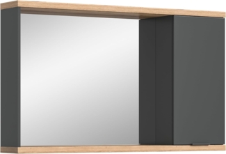 Spiegelschrank (B/H/T: 130x76x20 cm) in anthrazit grau Nachbildung