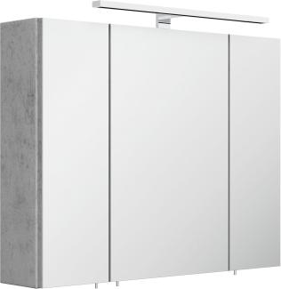 Spiegelschrank 80cm inkl. Design LED-Lampe und Glasböden beton : Beton