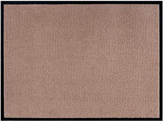 Teppich Boss waschbare In- & Outdoor Fußmatte Uni einfarbig - beige - 60x80x0,7cm