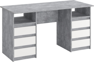 KOMTO Schreibtisch Oslo 140 Schreibtisch mit Schubladen Moderner Bürotisch, Computertisch Arbeitstisch PC-Tisch Kinderschreibtisch 140x60x74 cm