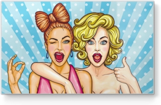 DEQORI Schneidebrett 'Freche Freundinnen', Glas, Platte Frühstücksbrett Schneideplatte