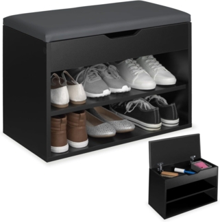 tectake Schuhschrank Schuhbank (Komplettset, 1-St, inkl. Schlüssel) für 6 Paar Schuhe