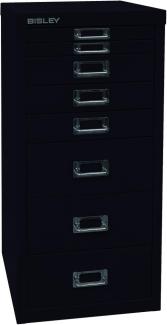 BISLEY MultiDrawer, 29er Serie, DIN A4, 8 Schubladen, Metall, 633 Schwarz, 38 x 27. 9 x 59 cm