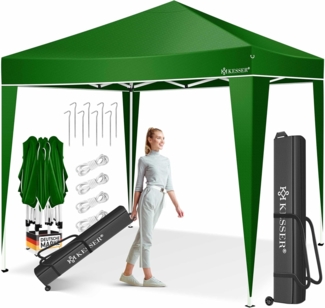 KESSER® Pavillon 3x3 m | wasserdicht | inkl. Tasche | Pop-Up Klicksystem | UV-Schutz 50+ | Faltpavillon | Gartenzelt | Partyzelt | Metall-Verstrebungen | Grün