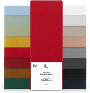 Blumtal® Mikrofaser Spannbettlaken 100x220 cm - Oekotex zertifiziertes Bettlaken 100x220 - Leintuch 100x220 - Spannbettuch 100x220 cm - Spannleintuch 100x220-100x220 Spannbettlaken - Laken - Rot