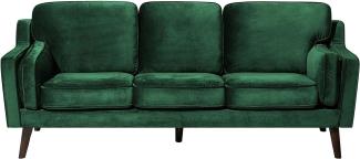 3-Sitzer Sofa Samtstoff grün LOKKA