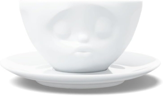 Schmunzel Kaffee Tasse küssend in weiß 200ml