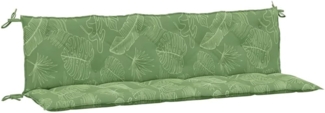 vidaXL Gartenbank-Auflagen, 2 Stk., Polyester, Blattmuster Grün, 180 x 50 x 7 cm